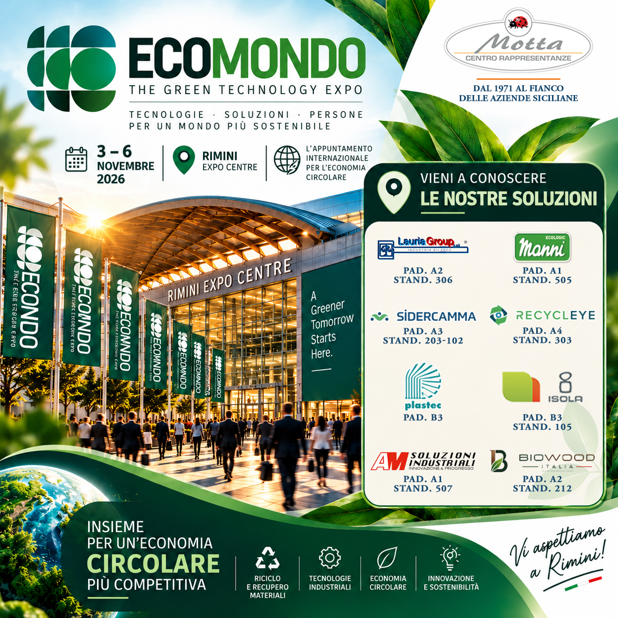 Ecomondo 2026 - Motta Concetto Srl presente con le aziende rappresentate in Sicilia